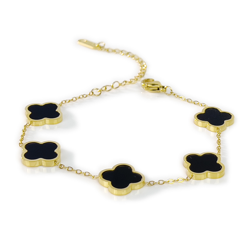 Clover Flat Black Bracelet