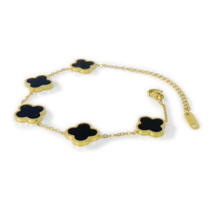 7-四叶草双面黑色手链-4