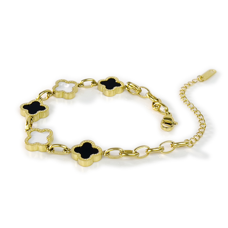 Lucky Four-Leaf Clover Panda Bracelet