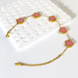 四叶草幸运手链（大） 粉色 (1)