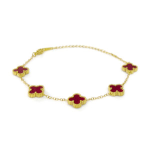 四叶草幸运手链（小）暗红色-1