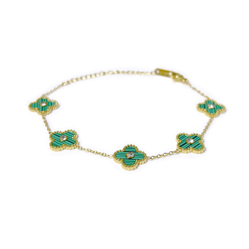 Four-leaf Clover Single-sided Diamond Bracelet