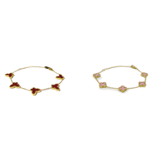 Second image of Butterfly bracelet and four-leaf clover bracelet