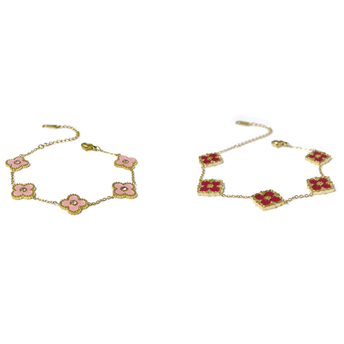 Violet Bracelet and Four-Leaf Clover Bracelet (with Diamonds)