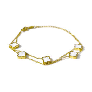 梅花四叶草手链-白色