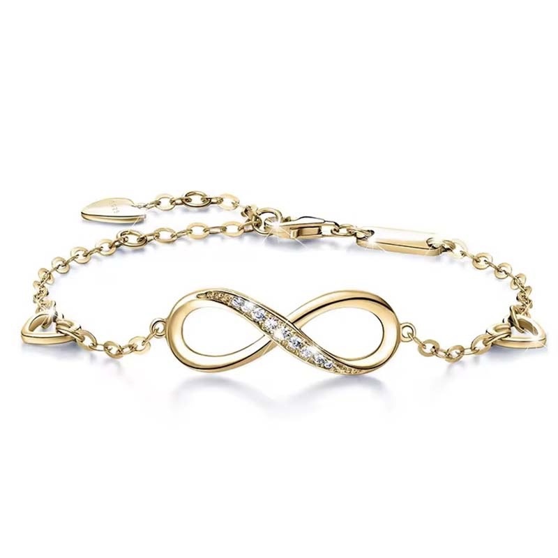 Gilded Infinity Symbol Diamond-Accented Bracelet