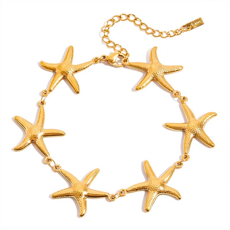 Second image of Gilded Starfish Link Bracelet