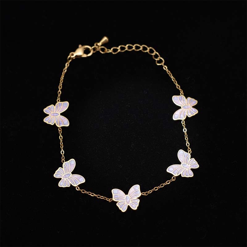 Gilded Iridescent Butterfly Bracelet