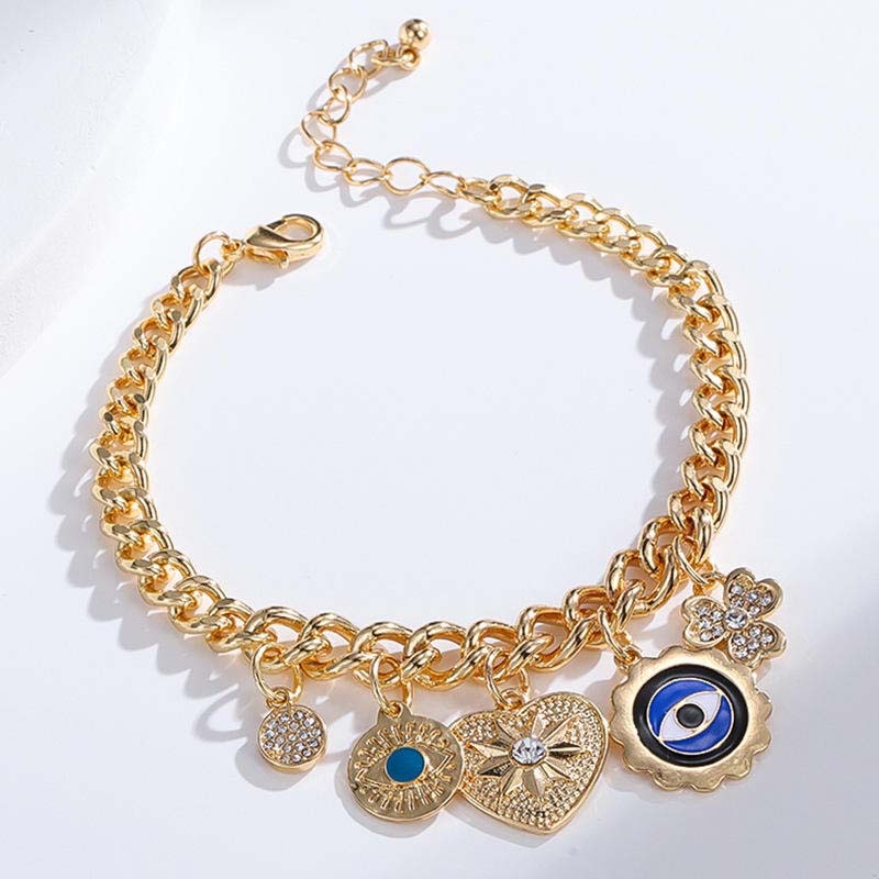 Vintage Gold Cuban Link Totem Pendant Bracelet