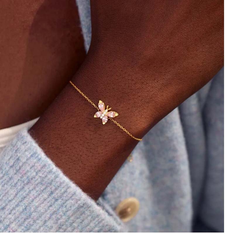 Second image of Enchanted Pink Butterfly Bracelet