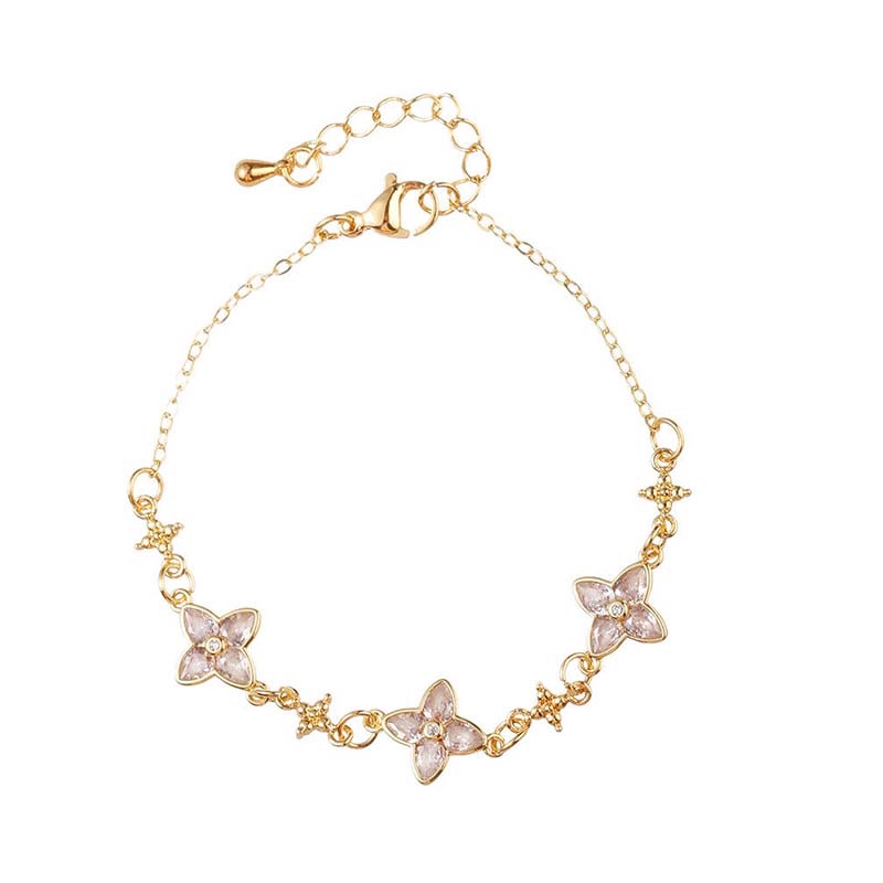 Pastel Flower & Star Gold Bracelet