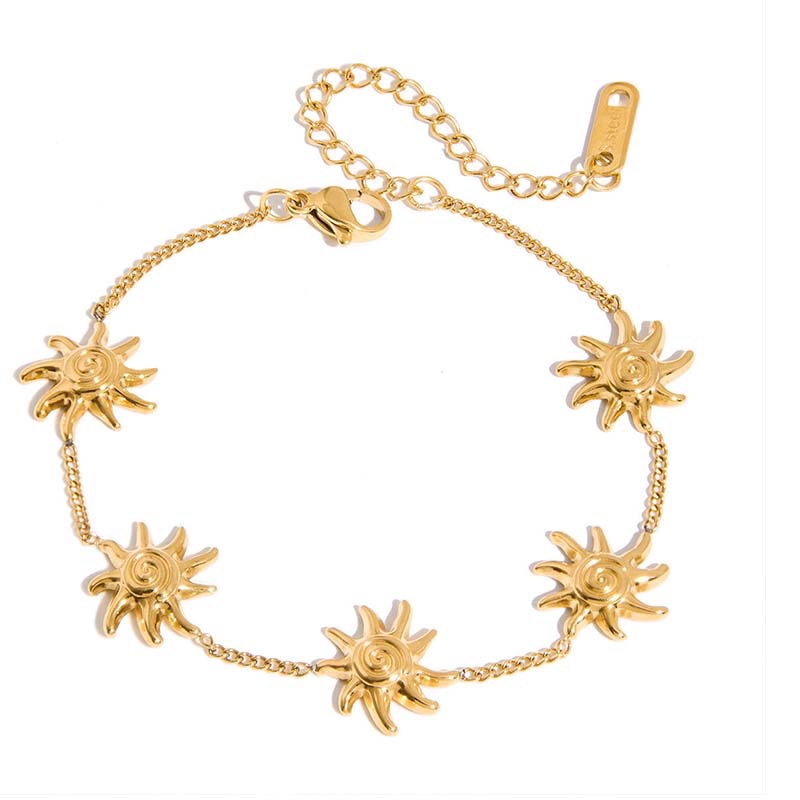 Golden Sunburst Statement Bracelet