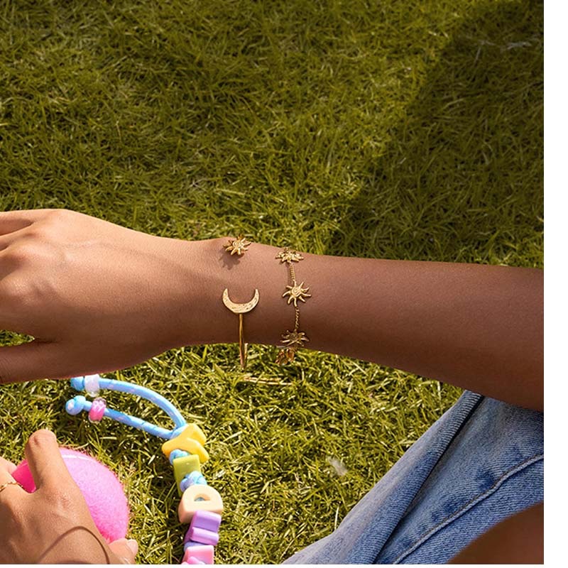 Second image of Golden Sunburst Statement Bracelet