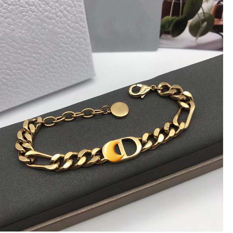 Second image of Gilded Moon & Crystal Initial Bracelet