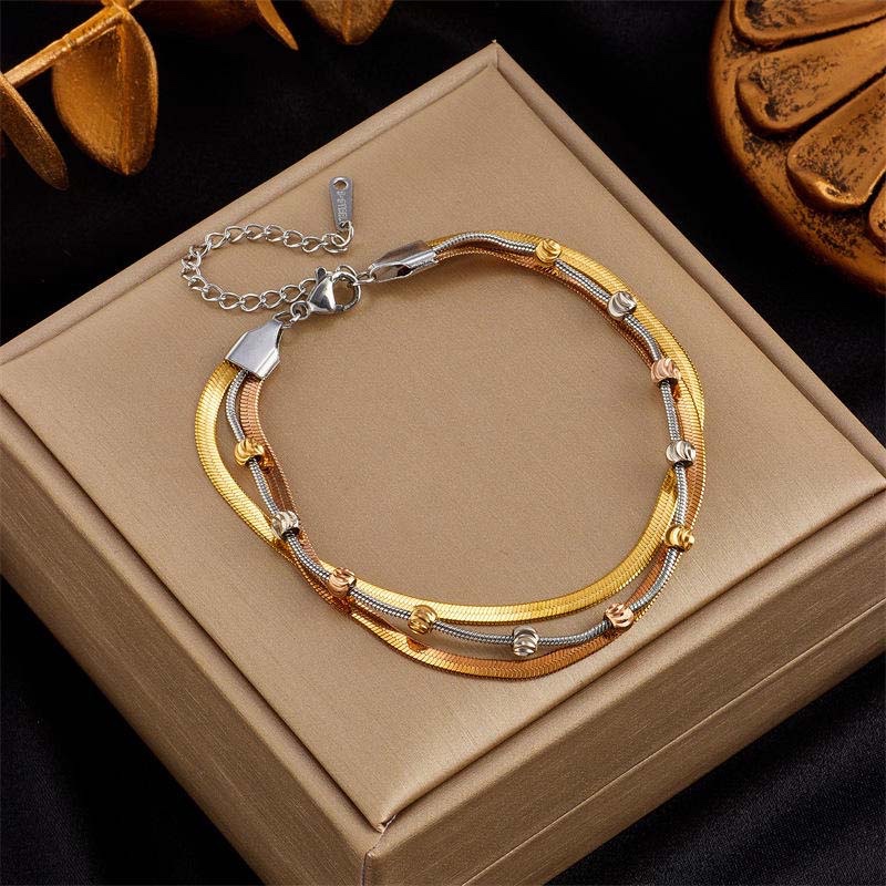 Second image of Gold Heart Crystal Adjustable Bracelet