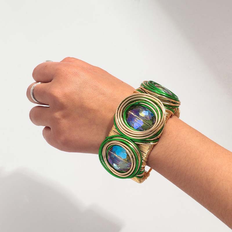 statement wire-wrapped cuff bracelet 