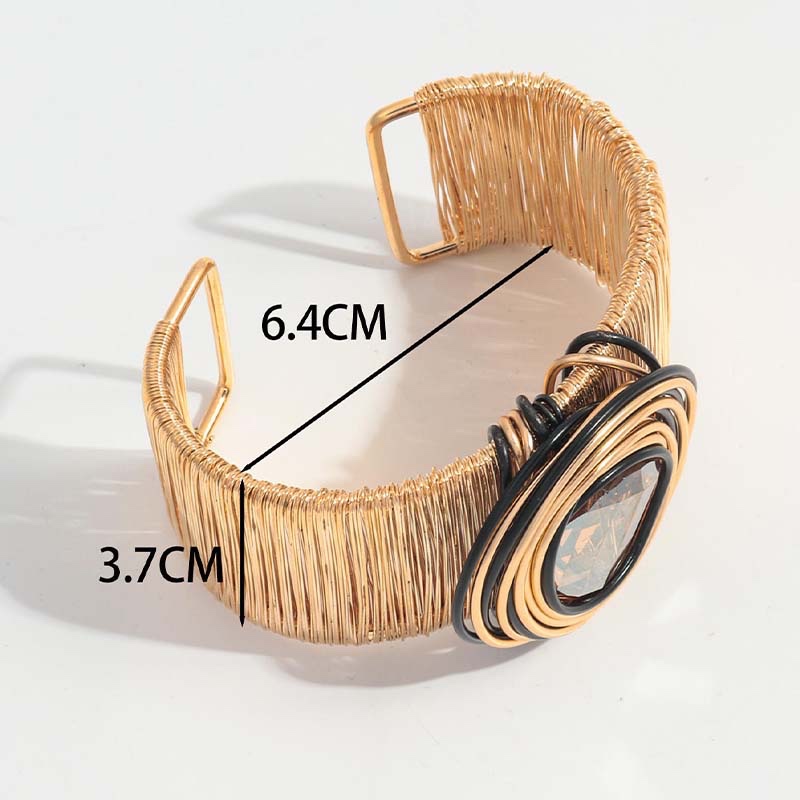 Second image of statement wire-wrapped cuff bracelet 