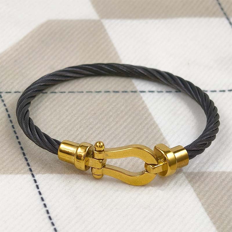 Second image of minimalist black cable wire bracelet