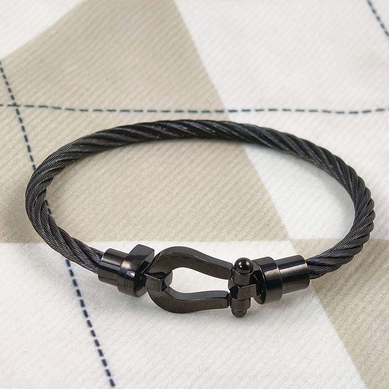 minimalist black cable wire bracelet