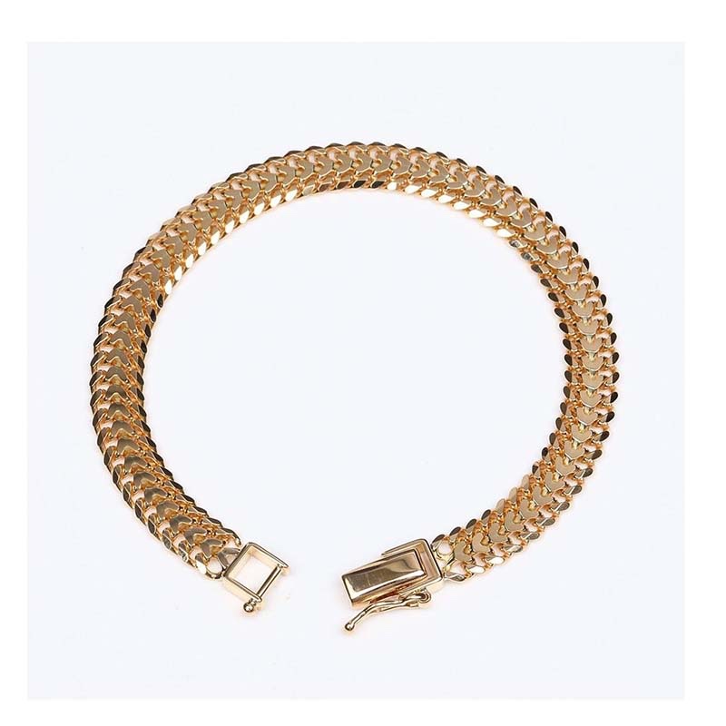 golden wide Cuban link bracelet