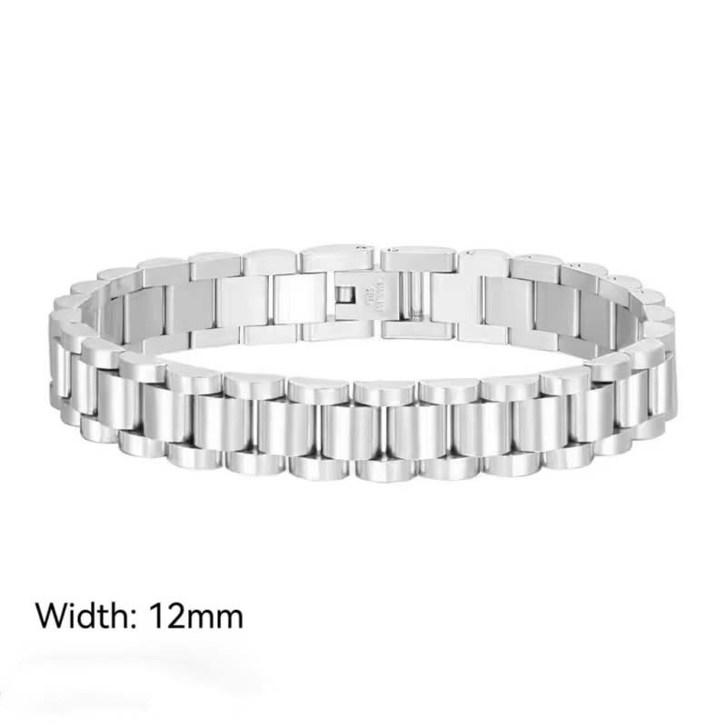 Second image of metal watch-link bracelet