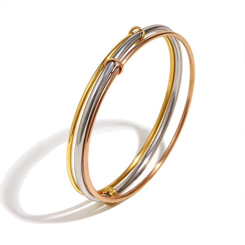 tri-color stacked sliding bangle