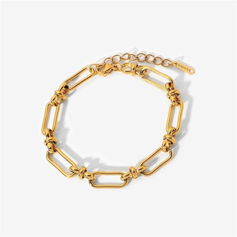 Twisted Rectangular Link Bracelet