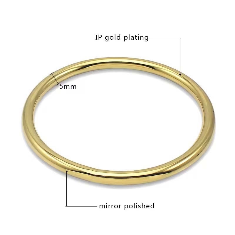 Polished Round Strip Metal Bangle