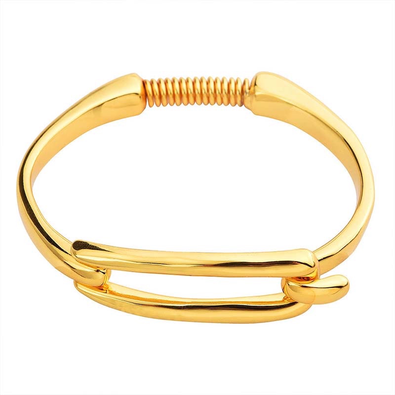 Safety Pin-Shaped Metal Open Bangle