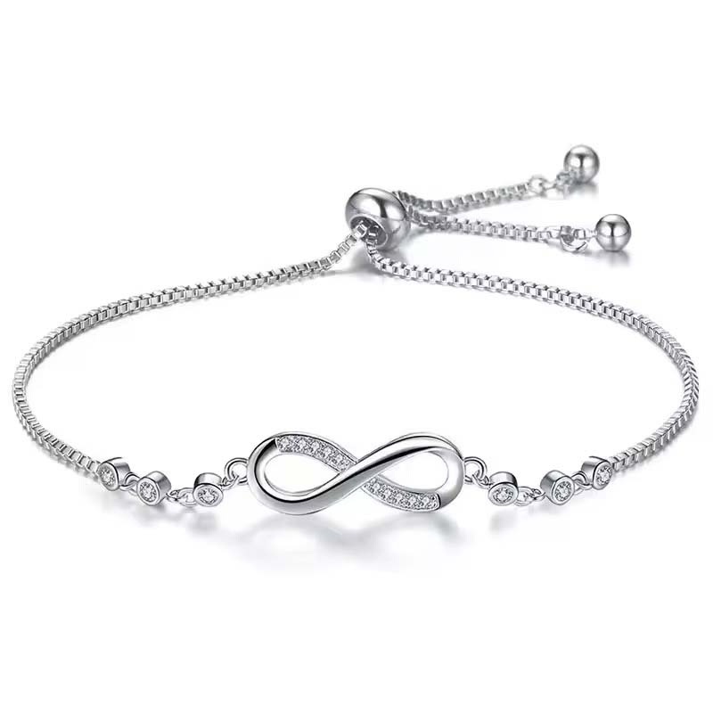 Second image of Infinity Symbol Diamond-Inlaid Slider Bracelet