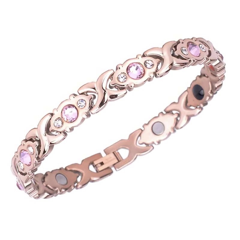 Second image of Pink Diamond Patterned Link Bracelet