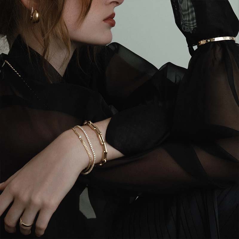 Second image of Rectangular Link Metal Bracelet