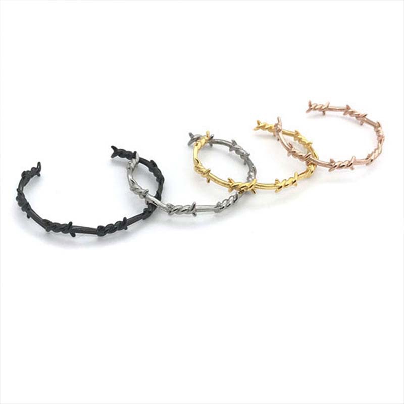 Barbed Wire-Inspired Open Cuff Bracelet