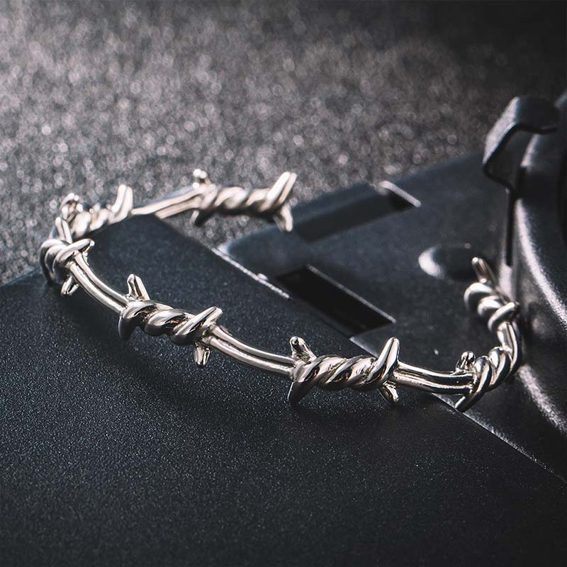 Second image of Barbed Wire-Inspired Open Cuff Bracelet