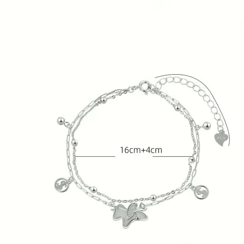 Second image of Double-Layer Butterfly Dainty Bracelet