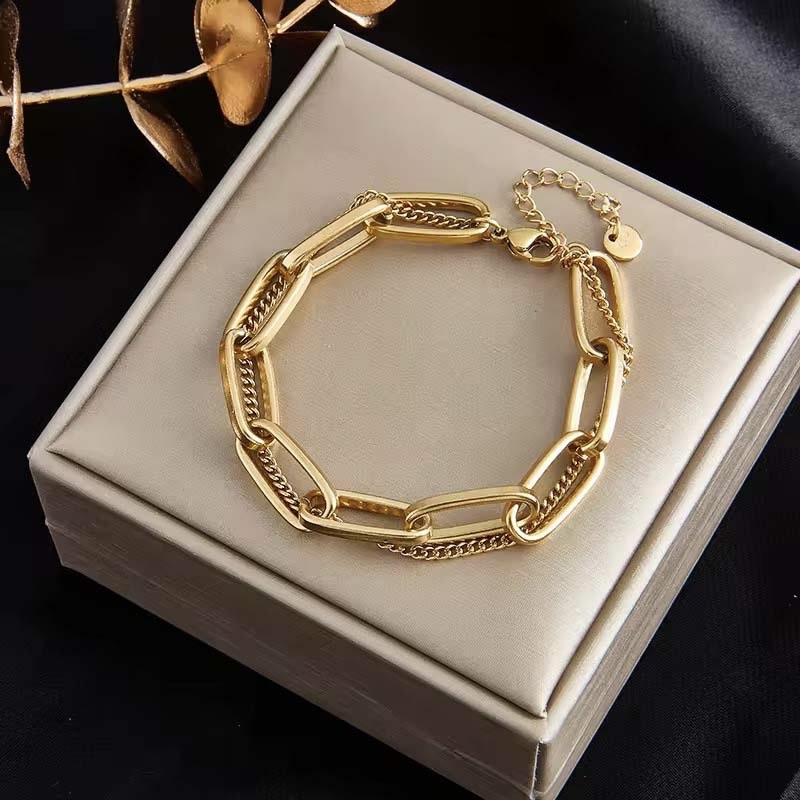 Double-Layer Cuban Chain Bracelet