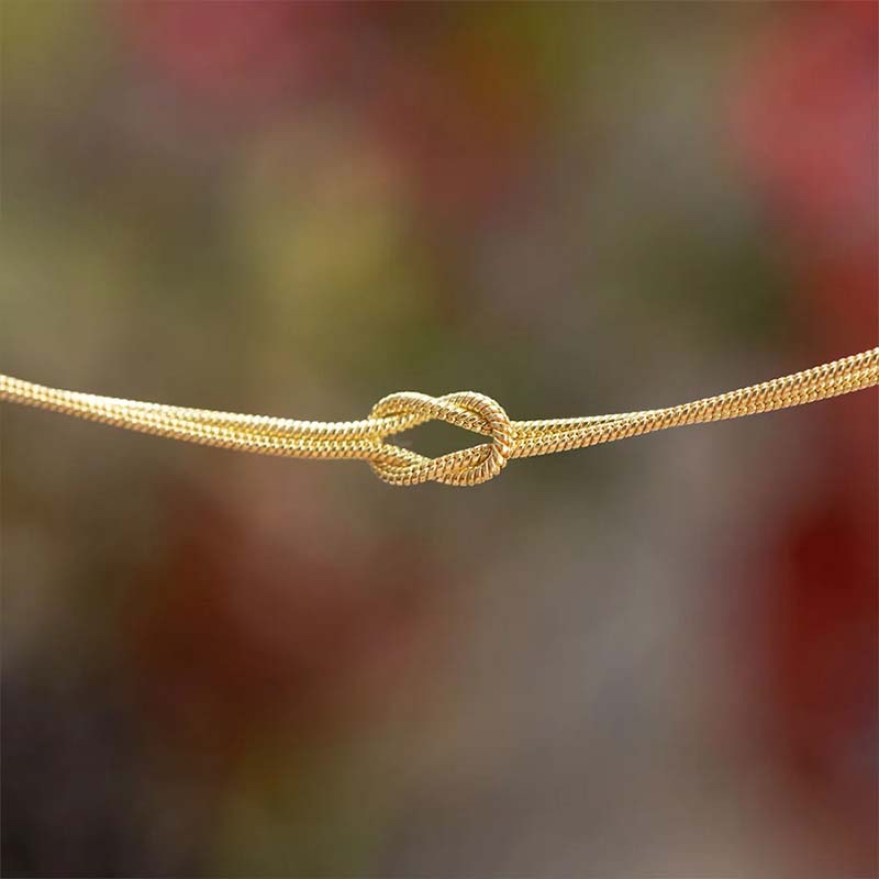 Second image of Double Snake Chain Knot-Accent Bracelet