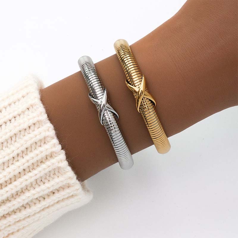 Threaded Knot Snake Bangle
