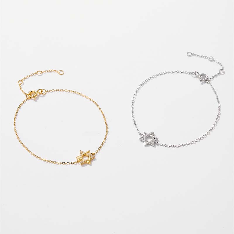 Star-Element Thin Chain Bracelet