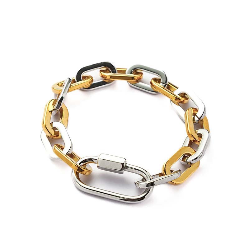 Two-Tone Oval Link Bracelet