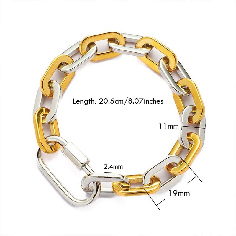 Second image of Two-Tone Oval Link Bracelet