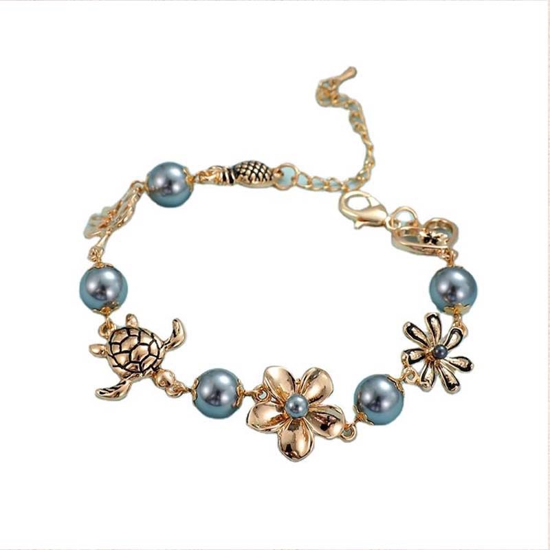 Ocean-Themed Pearl Accent Bracelet