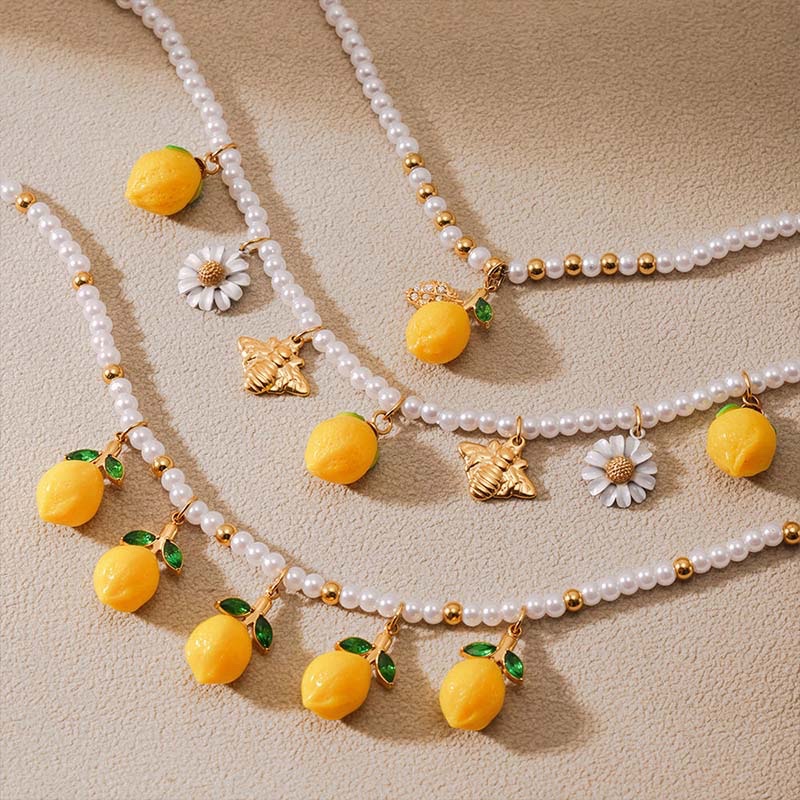 Second image of Lemon Accent Beaded Bracelet Set